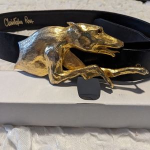 Christopher Ross gold-plated Greyhound belt